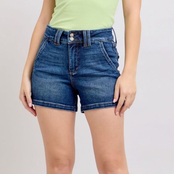🎁25% Off Bundles🎁 Judy Blue Dark Wash Jean Shorts Sz XL - Picture 15 of 15